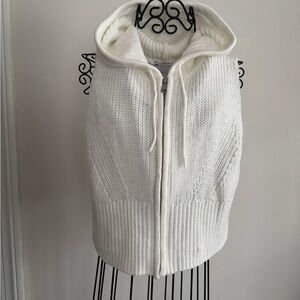 ASOS Cream Chunky Knit Hooded Zip Cardigan